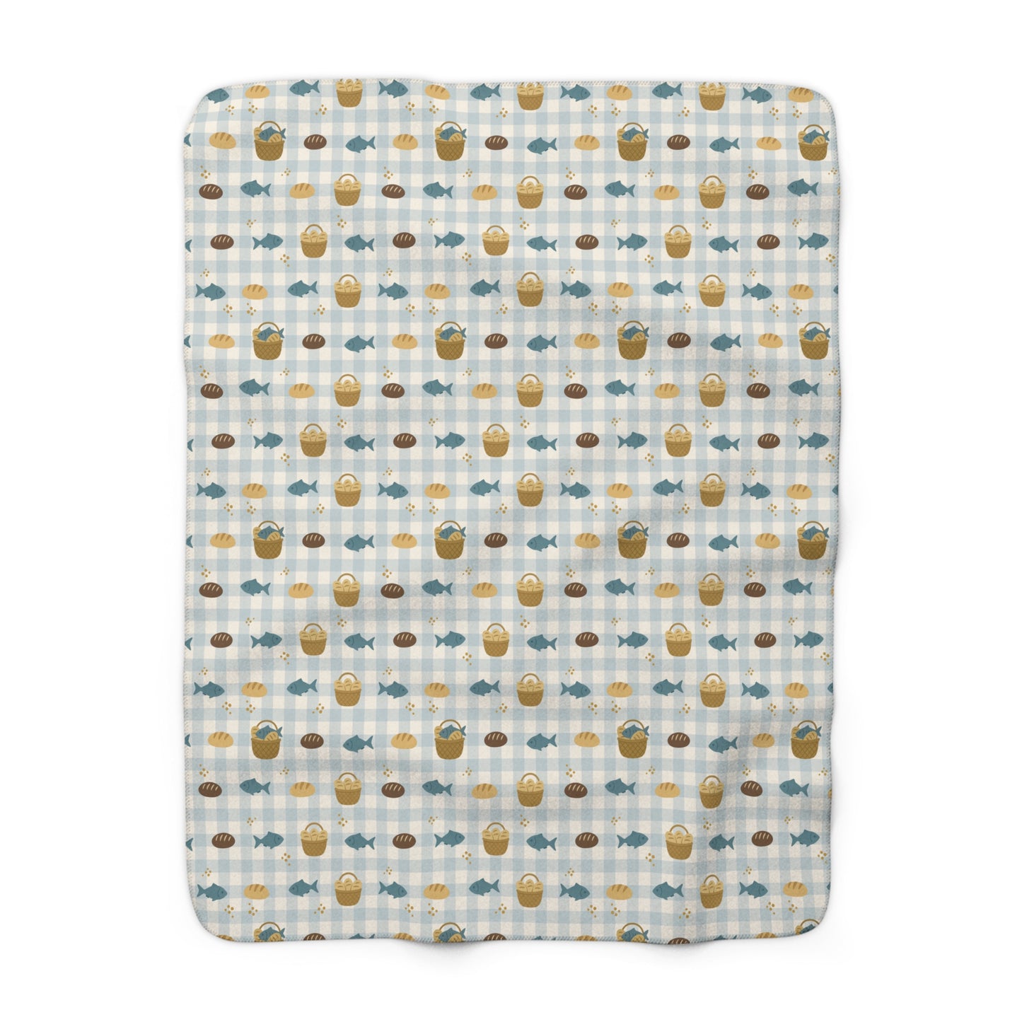 Haven Sherpa Blanket | Fishes & Loaves (Blue)