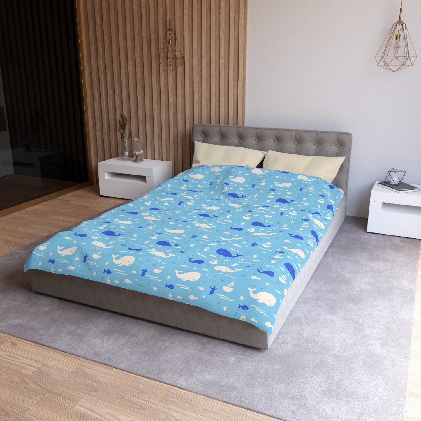 Sanctuary Duvet Cover | Jonah & the Whale (Blue)
