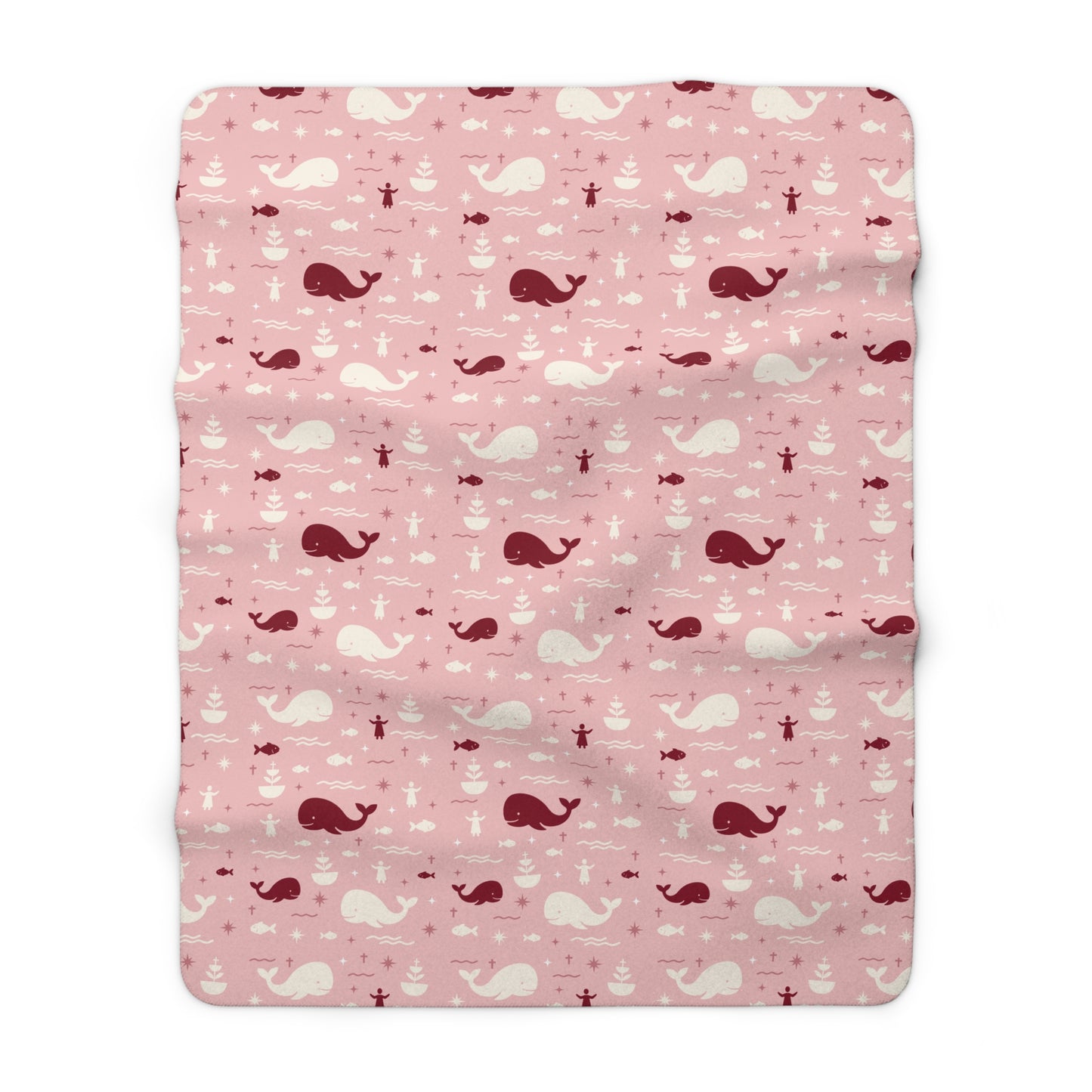 Haven Sherpa Blanket | Jonah & the Whale (Pink)