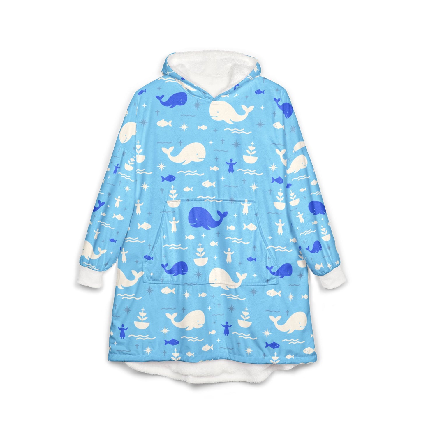 Lelu Wearable Blanket | Jonah & the Whale (Blue)