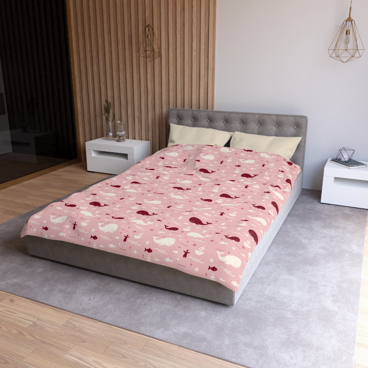 Sanctuary Duvet Cover | Jonah & the Whale (Pink)