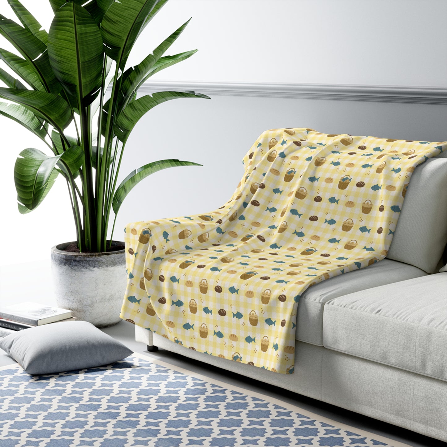 Haven Sherpa Blanket | Fishes & Loaves (Yellow)