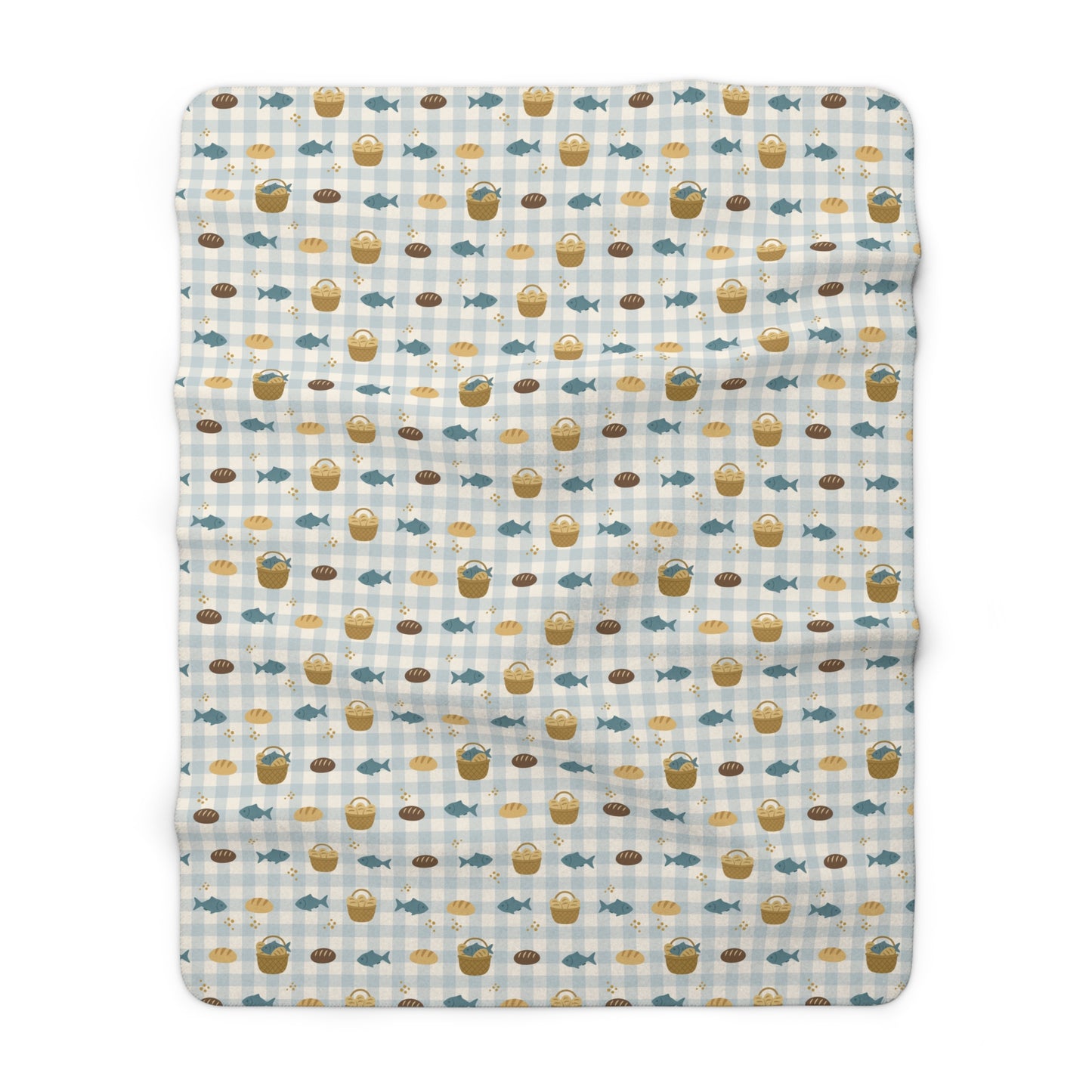 Haven Sherpa Blanket | Fishes & Loaves (Blue)