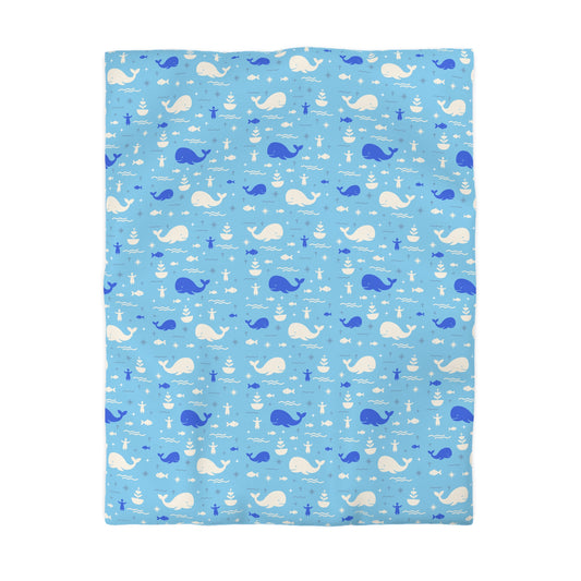 Sanctuary Duvet Cover | Jonah & the Whale (Blue)