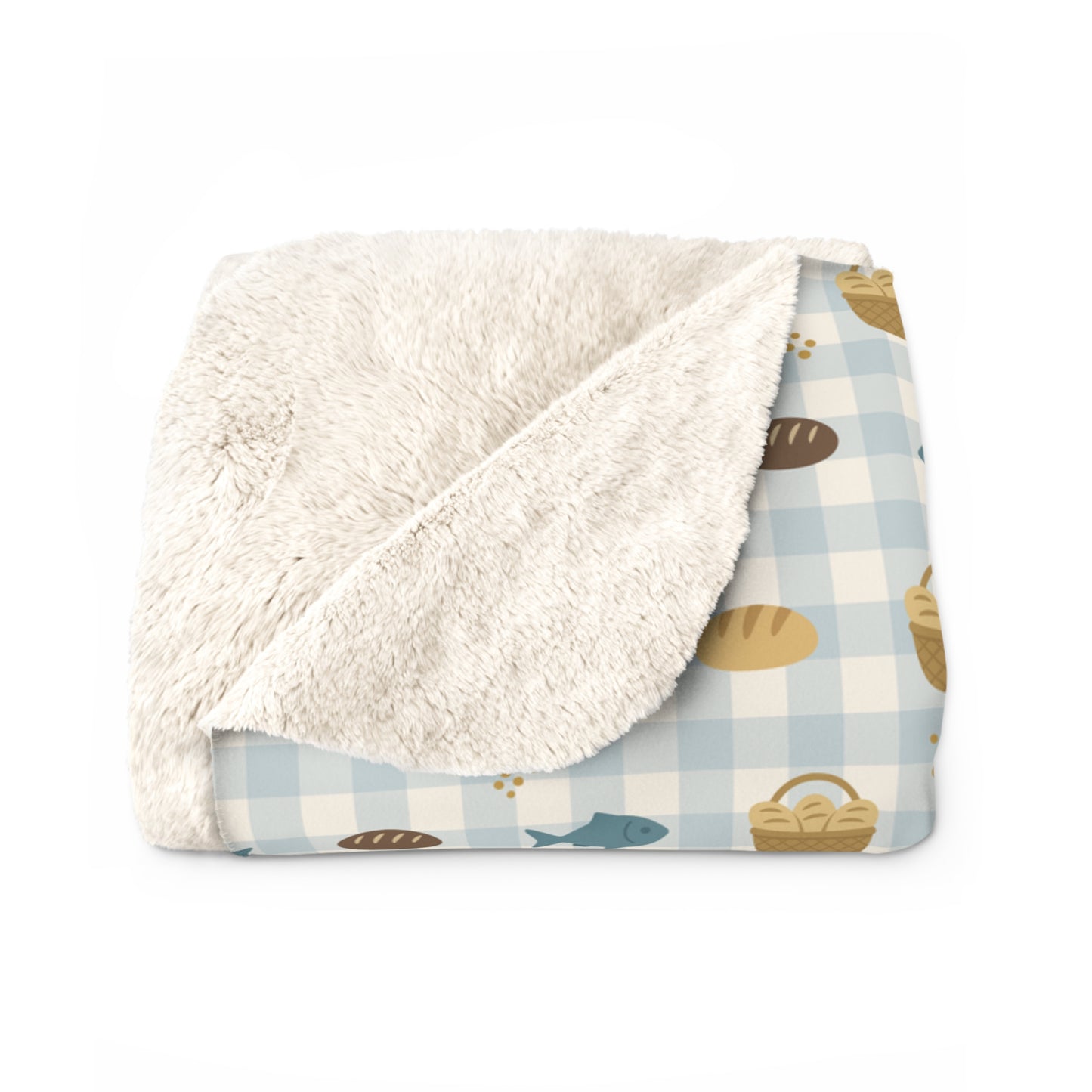 Haven Sherpa Blanket | Fishes & Loaves (Blue)