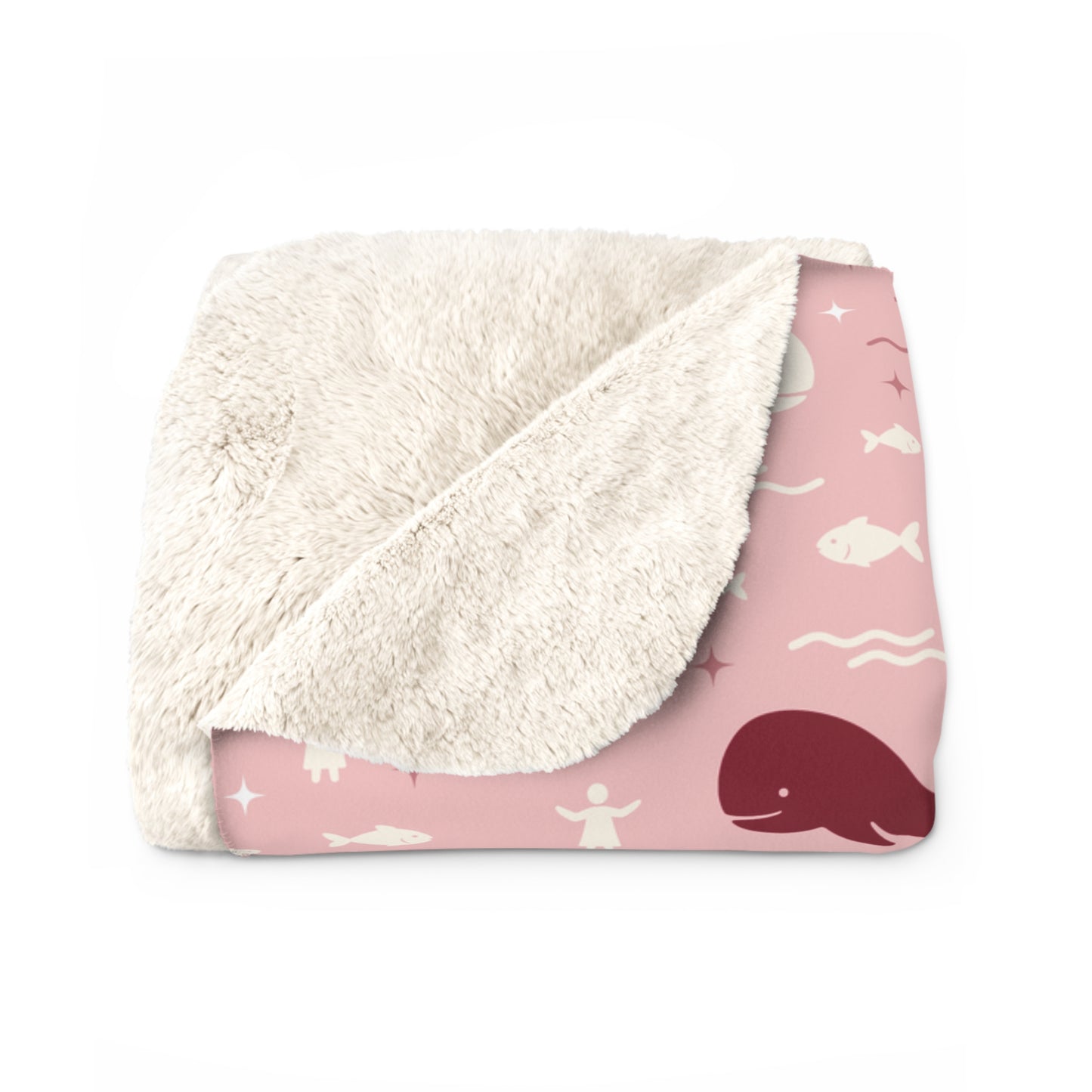 Haven Sherpa Blanket | Jonah & the Whale (Pink)