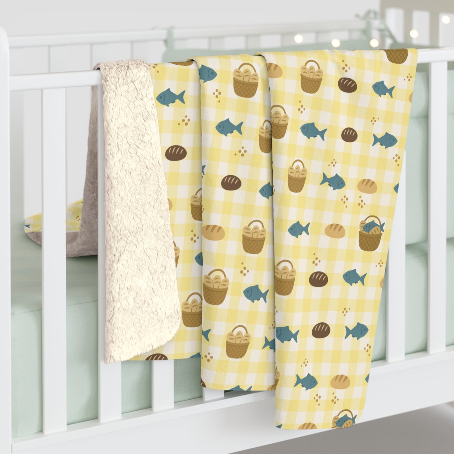 Haven Sherpa Blanket | Fishes & Loaves (Yellow)